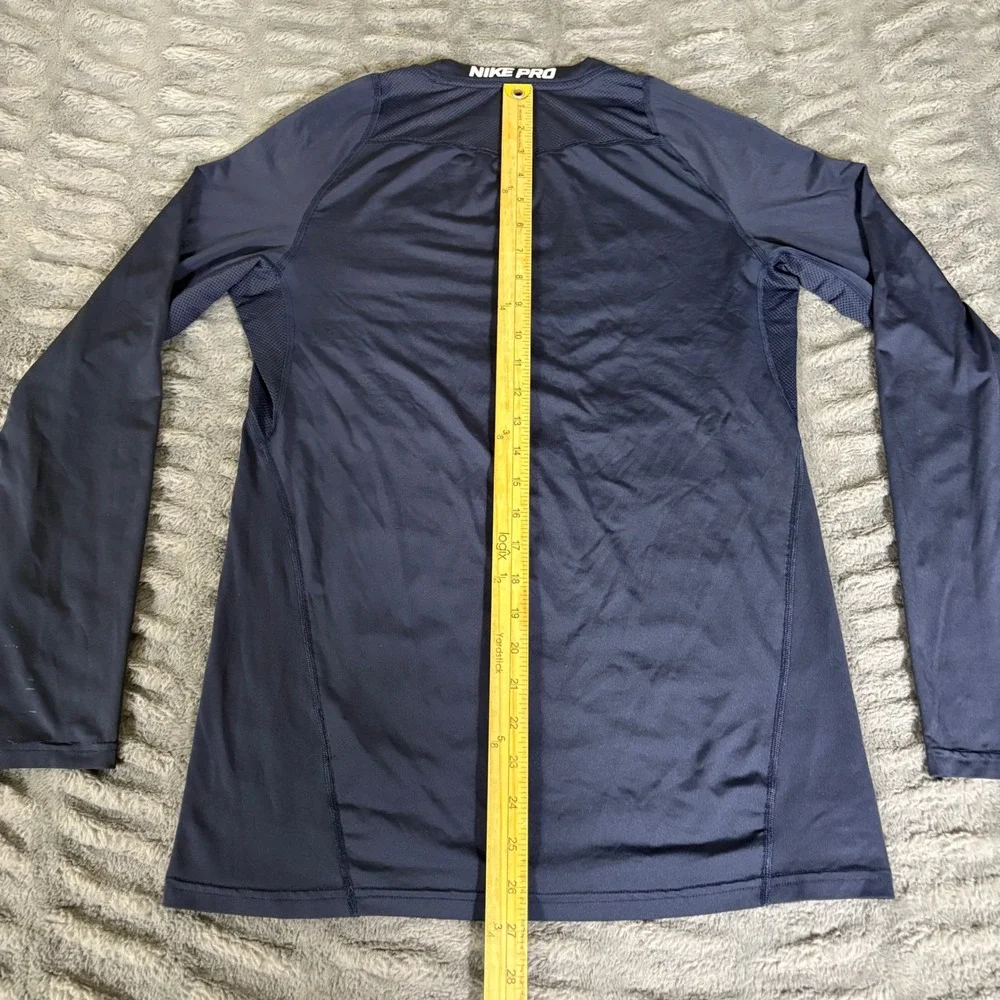 Nike Pro Dri-FIT Mens Small Navy Blue Long Sleeve Compression Shirt AQ305